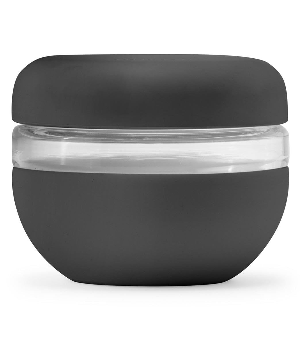 W&P Porter Seal Tight Glass Lunch Bowl Container w/ Lid | Charcoal 16 Ounces | Leak & Spill Proof, Soup & Stew Food Storage, Meal Prep, Airtight, Microwave and Dishwasher Safe, BPA-Free Glass