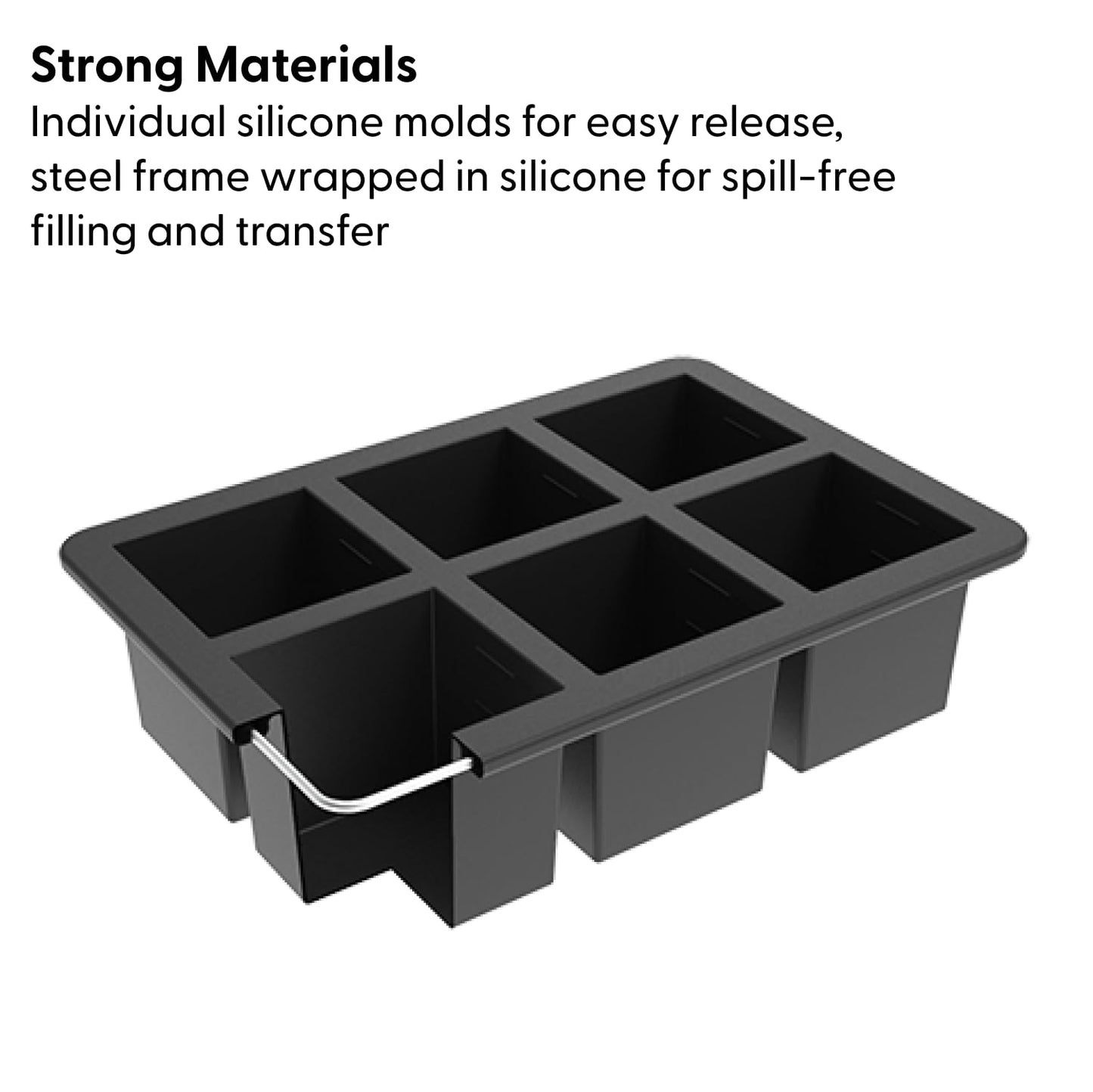 W&P Cup Cubes Silicone Freezer Tray with Lid, Blue, Makes 6 Perfect 1-Cup Portions, Freeze & Store Soup, Broth, Sauce, Leftovers, Dishwasher Safe
