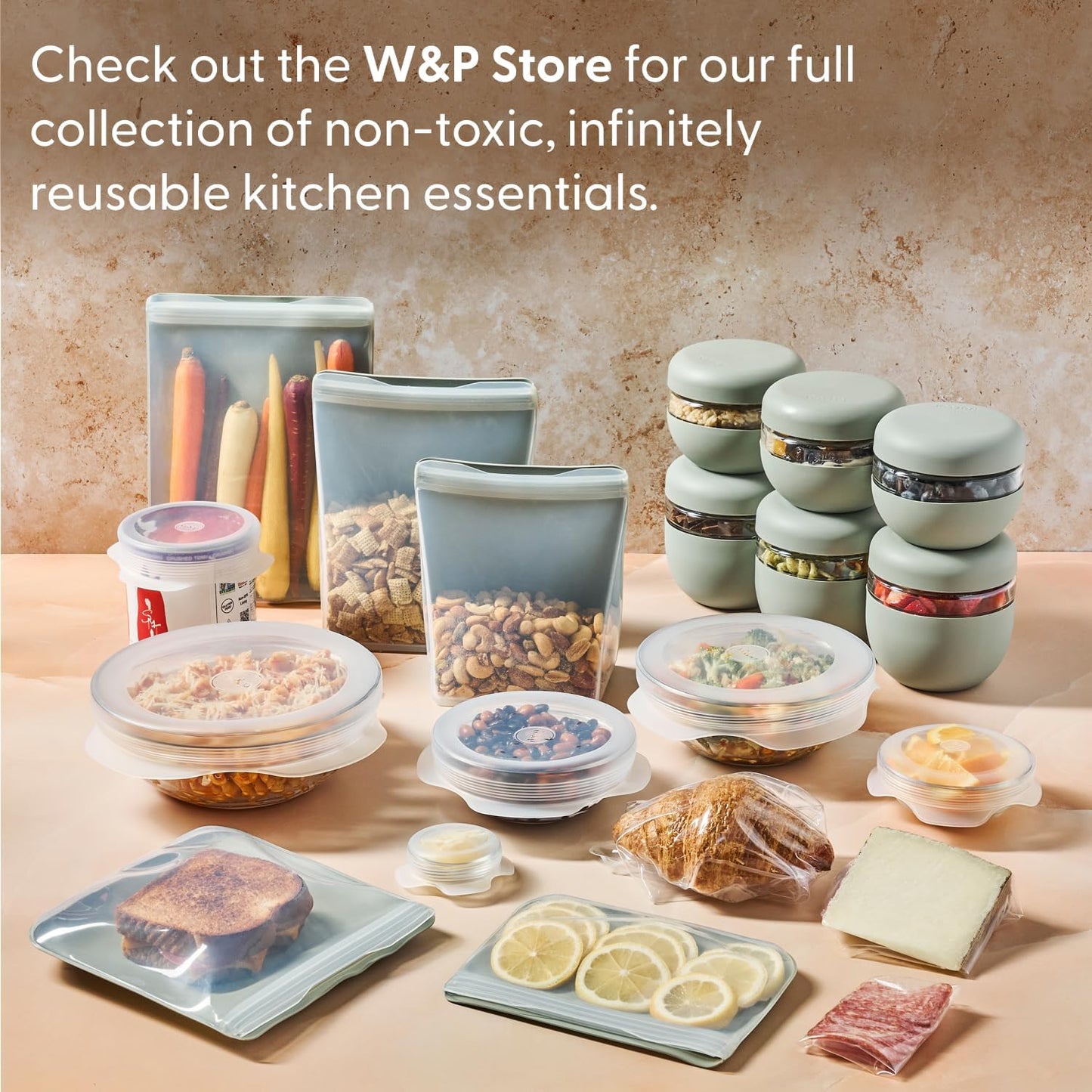 W&P Reusable Silicone Stretch Lid, Set of 3 – Casserole (9x13), Brownie (8x8), Loaf (5 x 9), Dishwasher Safe, Freezer Safe, LFGB/Premium Materials, Microwave Safe, Clear